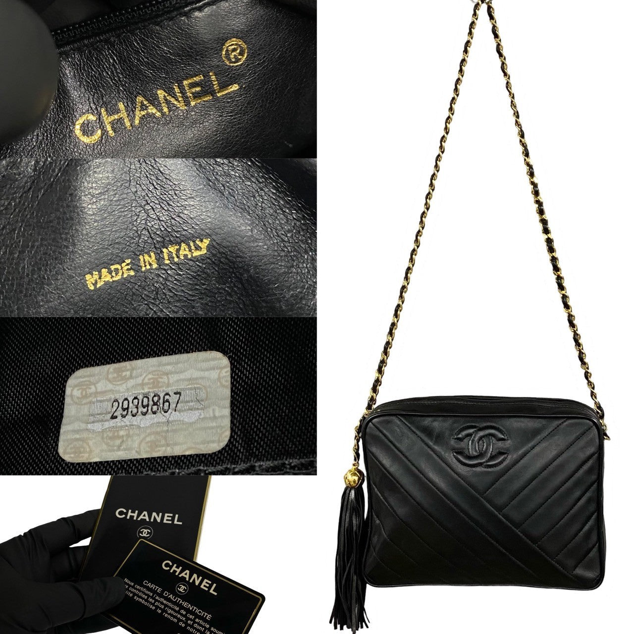 Chanel CC Chevron Camera Bag  Leather Crossbody Bag in Good condition