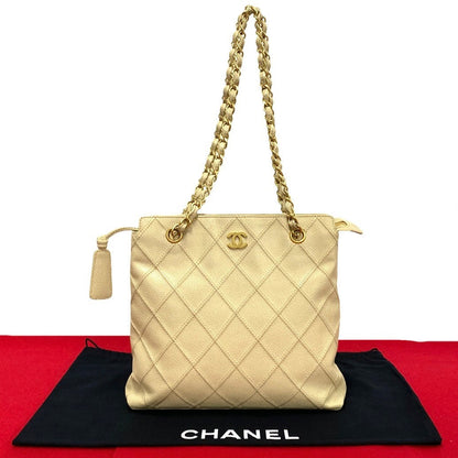 Chanel CC Caviar Shoulder Bag  Leather Shoulder Bag in Good condition