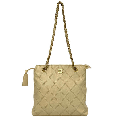 Chanel CC Caviar Shoulder Bag  Leather Shoulder Bag in Good condition