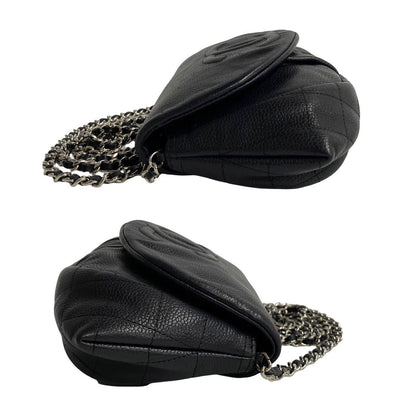 Chanel Half Moon Chain Wallet Leather Shoulder Bag 12番台 in Good condition