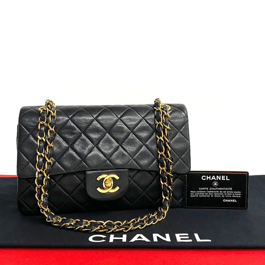 Chanel Lambskin Double Flap Shoulder Bag