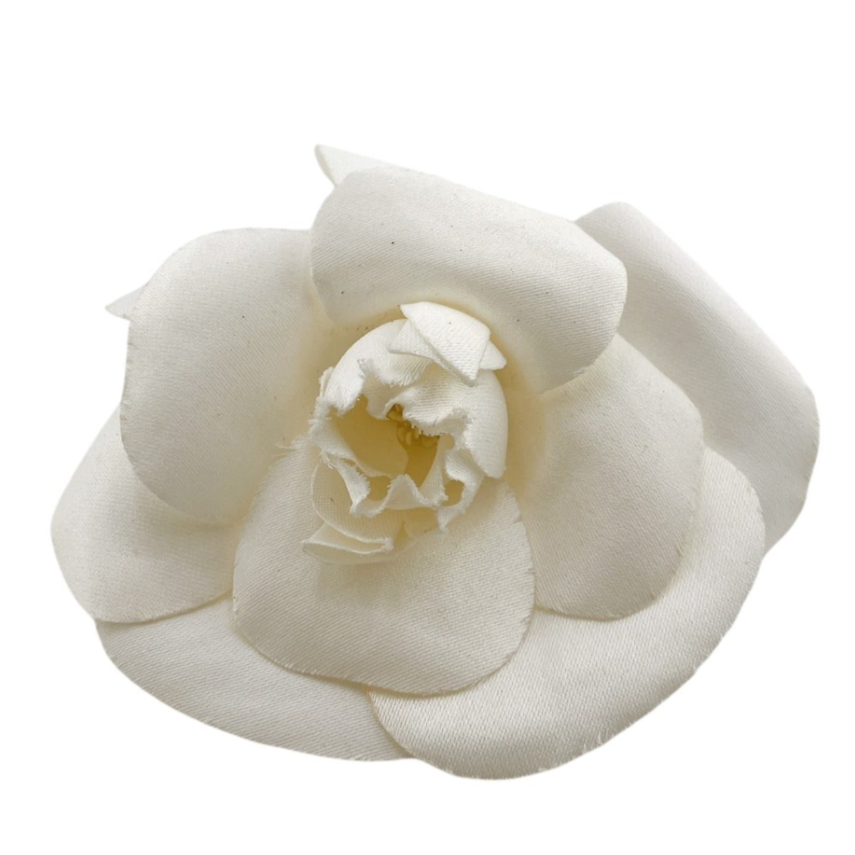 CHANEL Brooch Fabric white corsage Camelia Women New