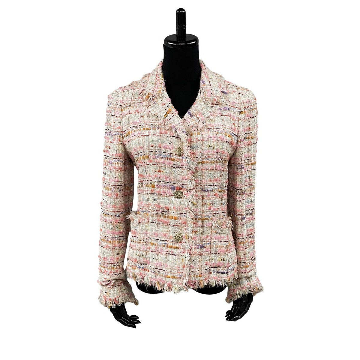 CHANEL tailored jacket cotton pink 40