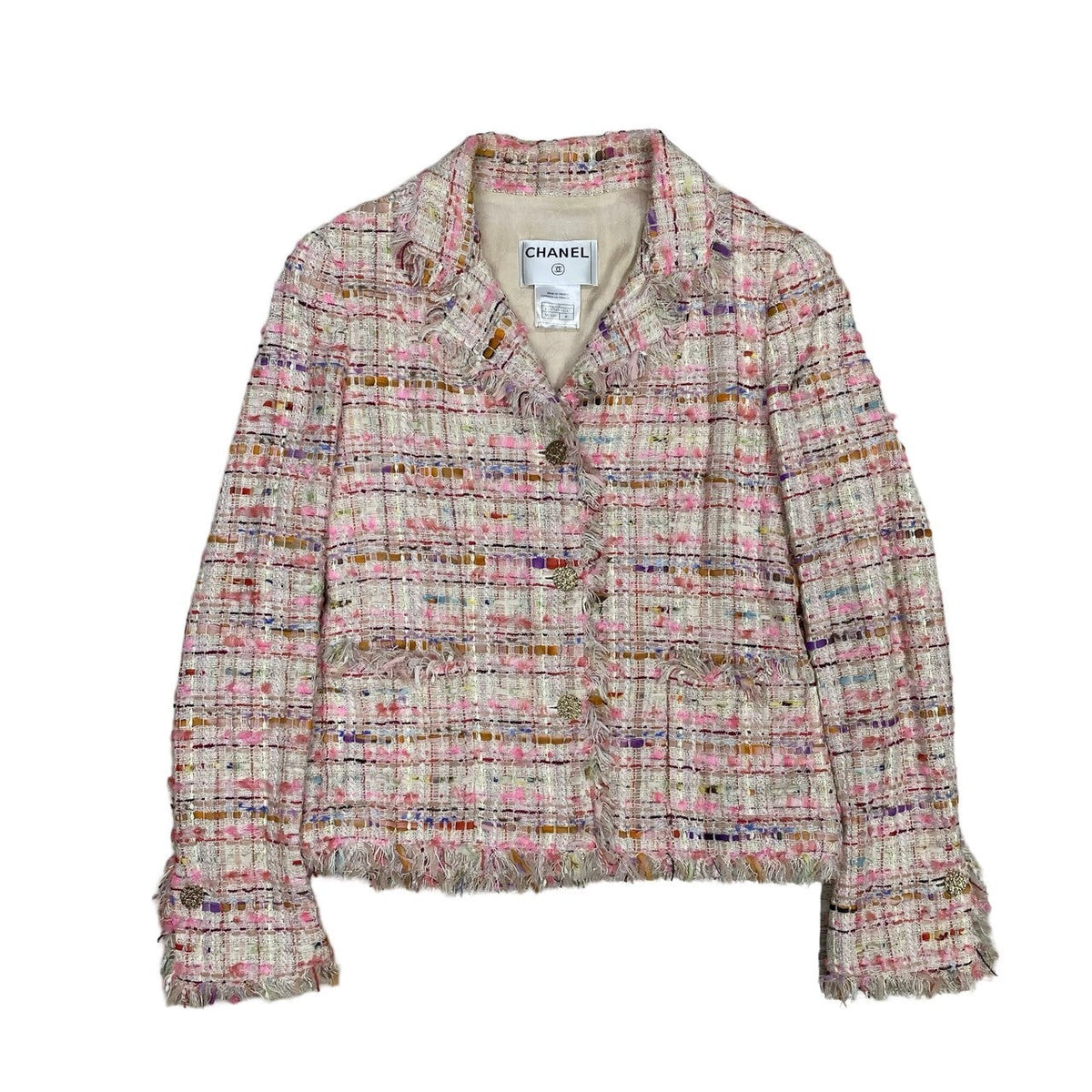 CHANEL tailored jacket cotton pink 40