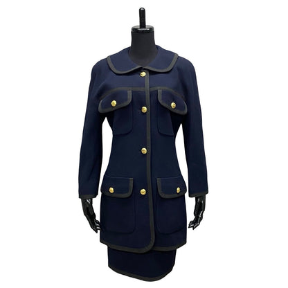 CHANEL setup wool Navy 40