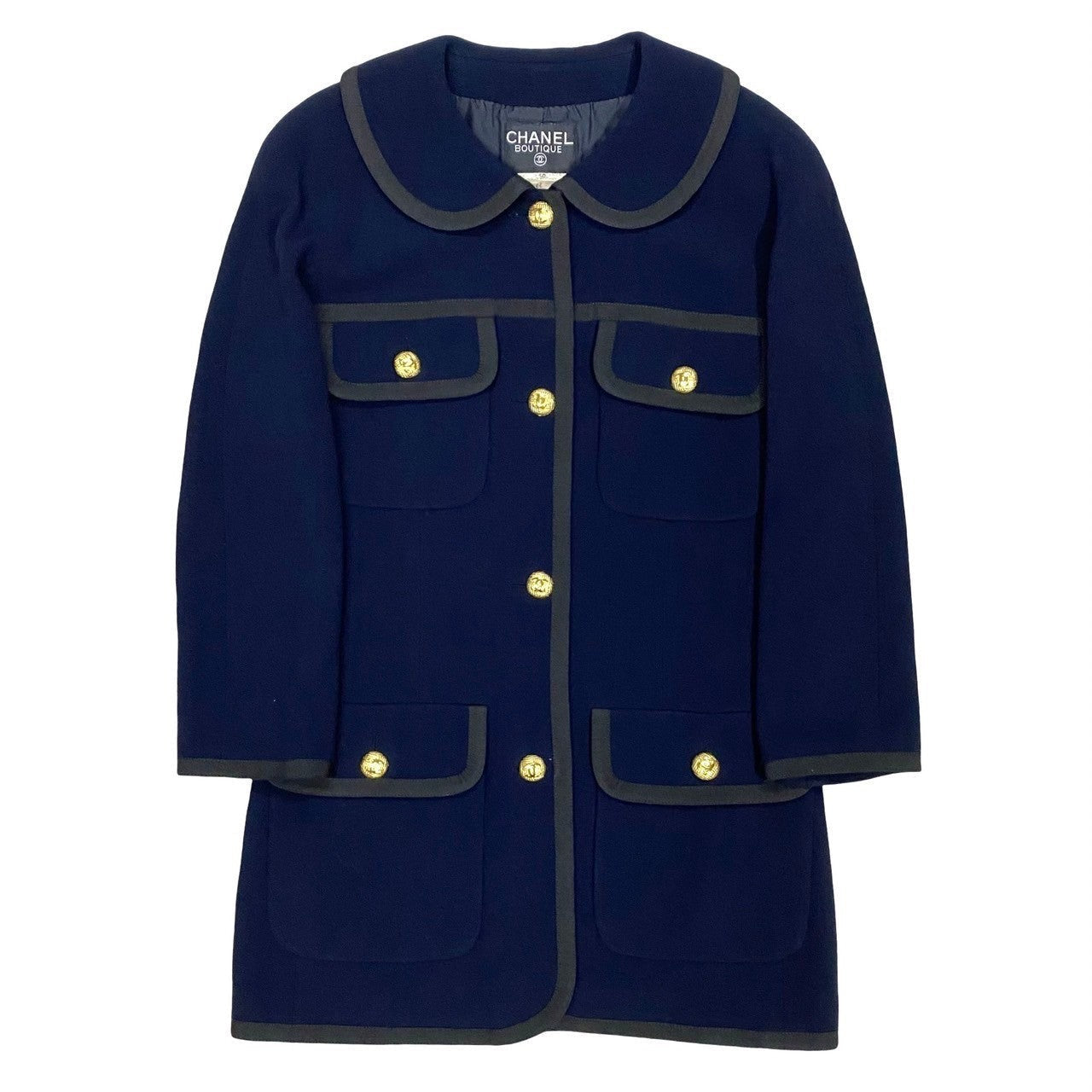 CHANEL setup wool Navy 40