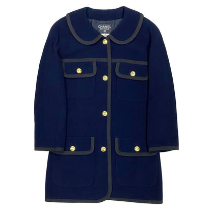 CHANEL setup wool Navy 40