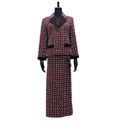 CHANEL setup wool Red 36