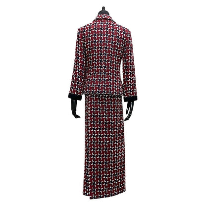 CHANEL setup wool Red 36