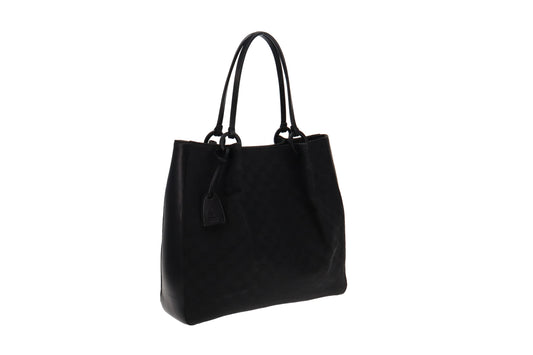 Gucci Vintage Black GG Tote Rouched