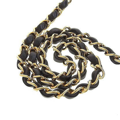 CHANEL Around 1998 Made Cc Mark Plate Chain Bag Black