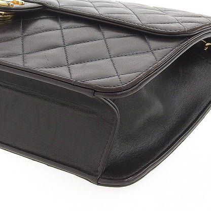 CHANEL Around 1998 Made Cc Mark Plate Chain Bag Black