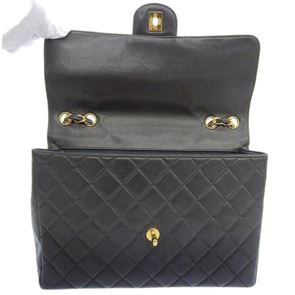 CHANEL Around 1997 Made Classic Flap Chain Bag Jumbo Black
