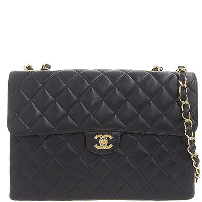 CHANEL Around 2000 Made Classic Flap Chain Bag Jumbo Black