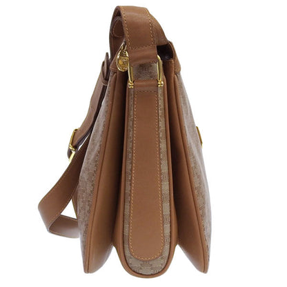Celine Macadam Pattern Logo Plate Shoulder Bag Beige/Brown