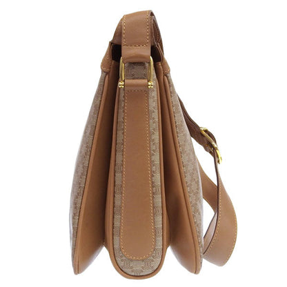 Celine Macadam Pattern Logo Plate Shoulder Bag Beige/Brown
