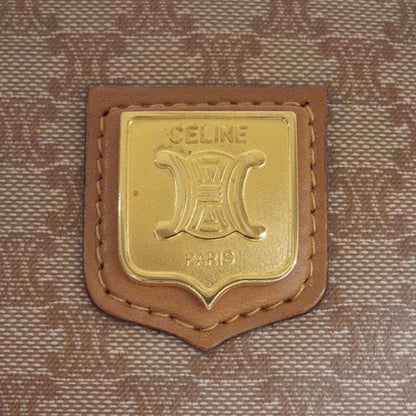 Celine Macadam Pattern Logo Plate Shoulder Bag Beige/Brown