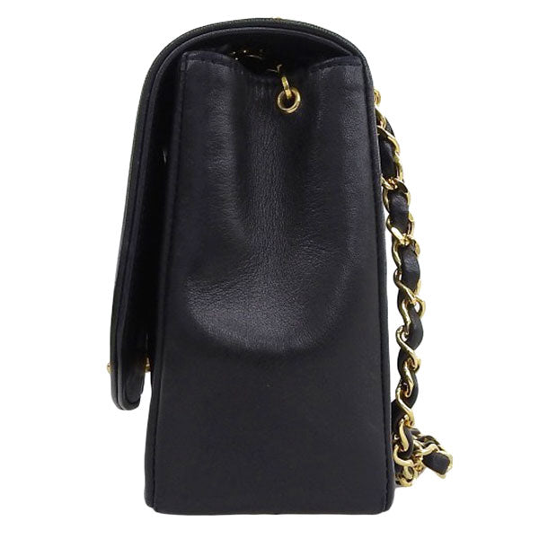 CHANEL Around 1992 Made Diana Flap Chain Bag 25Cm Black