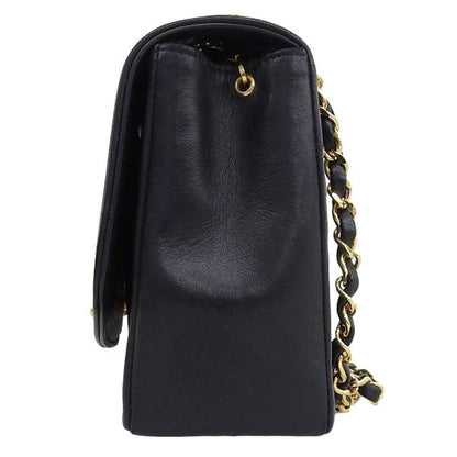 CHANEL Around 1992 Made Diana Flap Chain Bag 25Cm Black