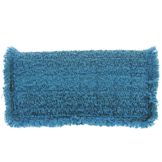 CHANEL Around 2002 Made Tweed Chocolate Bar Turn-Lock Chain Bag Turquoise Blue