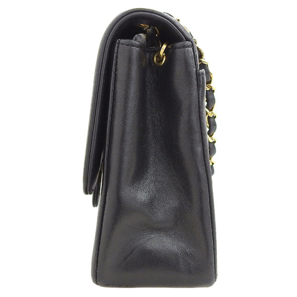 CHANEL Around 1992 Made Mademoiselle Stitch Classic Flap Chain Bag 25Cm Black
