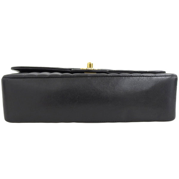 CHANEL Around 1992 Made Mademoiselle Stitch Classic Flap Chain Bag 25Cm Black