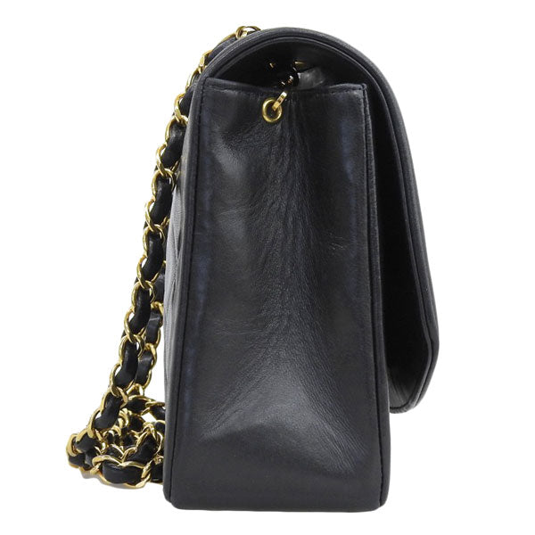 CHANEL Around 1997 Made Diana Flap Chain Bag 25Cm Black