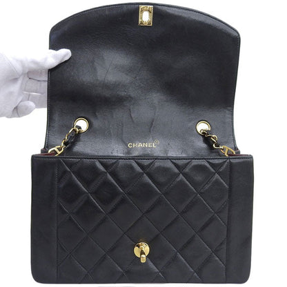 CHANEL Around 1997 Made Diana Flap Chain Bag 25Cm Black