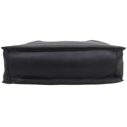 CHANEL Around 2005 Made Chocolate Bar Metal Clasp Chain Tote Bag Black