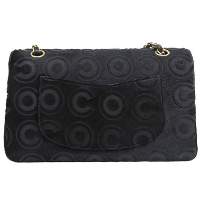 CHANEL Around 2000 Made Unborn Calf Classic Flap Chain Bag 25Cm Black