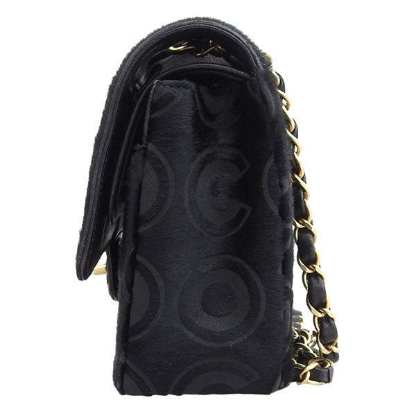 CHANEL Around 2000 Made Unborn Calf Classic Flap Chain Bag 25Cm Black