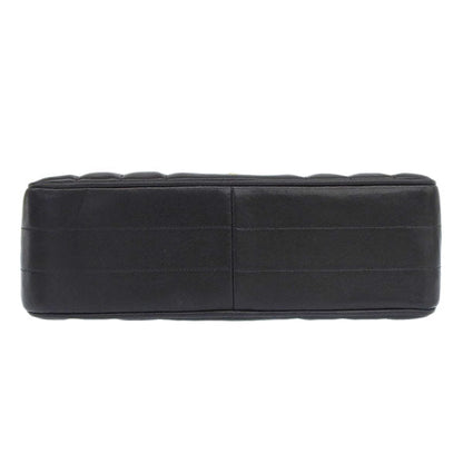CHANEL Around 1995 Made Mademoiselle Stitch Turn-Lock Top Handle Bag Black