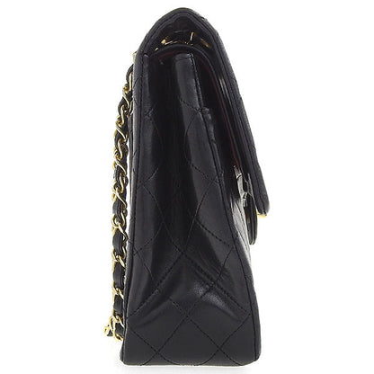 CHANEL Around 1990 Made Classic Flap Turn-Lock Chain Bag Black
