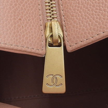 CHANEL Around 2000 Made Caviar Skin Cc Mark Stitch Chain Top Handle Bag Pink