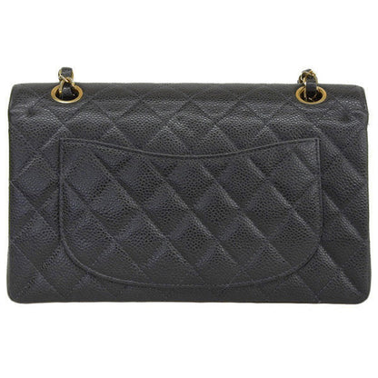 CHANEL Around 2003 Made Caviar Skin Classic Flap Chain Bag 23Cm Black