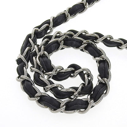 CHANEL Around 2005 Made Canvas Central Station Classic Flap Chain Bag Black/White/Multi