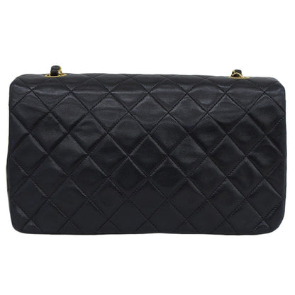 CHANEL Around 1990 Made Full Flap Chain Bag 23Cm Black