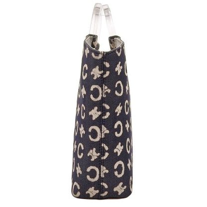 Celine Denim C Macadam Pattern Logo Top Handle Bag Indigo