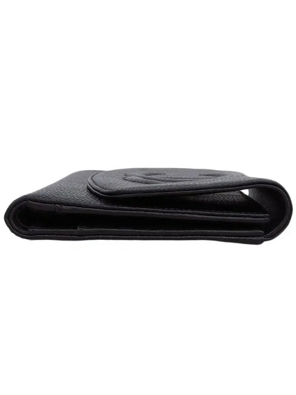 CHANEL Around 1998 Made Caviar Skin Cc Mark Stitch Wallet Black