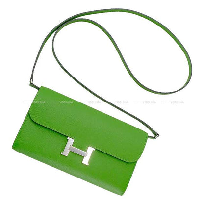 HERMES long wallet Constance Long wallet To Go Vert Yucca Veau Epsom Silver HW Stamp