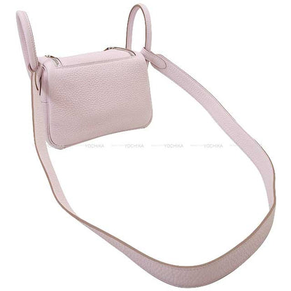 HERMES Shoulder bag Lindy mini 20 Verso Mauve Pale/New Gris Perle Taurillon Clemence Silver HW Stamp