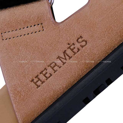 HERMES sandals Ladies Chypre Rose Perle/Black Calf/Chevre 38 38