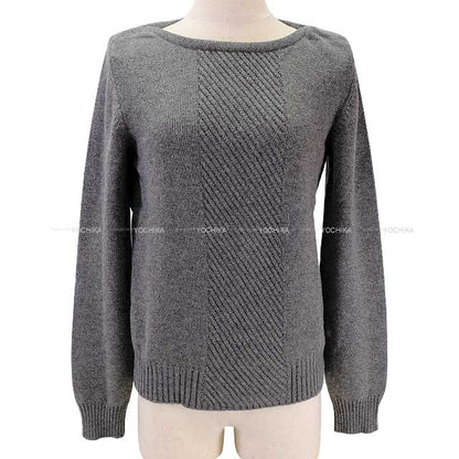HERMES setup Ladies set up knit with charm Grey Cashmere100% Silver HW
