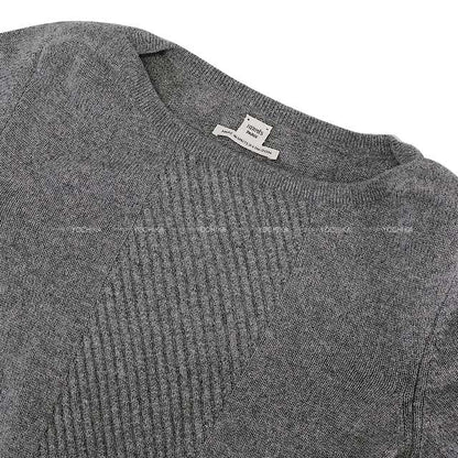 HERMES setup Ladies set up knit with charm Grey Cashmere100% Silver HW