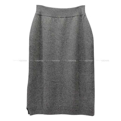 HERMES setup Ladies set up knit with charm Grey Cashmere100% Silver HW