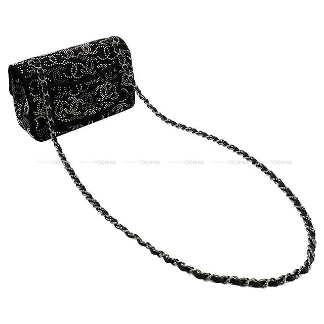 2010AW Limited Paris Shanghai Collection CHANEL Chain wallet Noir (Black) Cotton Silver