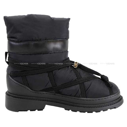 Chanel boots Shearling Nylon COCO Mark Boa Snow #37 Noir (Black) Nylon/Boa #37 G35342