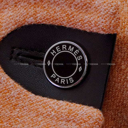 2019SS HERMES Plainly colored jacket Ladies short Jacket coat Double face Sellier Button orange brulee Cashmere/polyamide 38