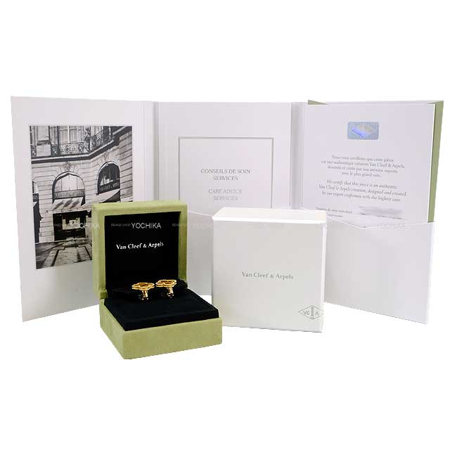 Van Cleef & Arpels earrings Vintage Alhambra 18K Yellow Gold/Tiger eye VCARD40500