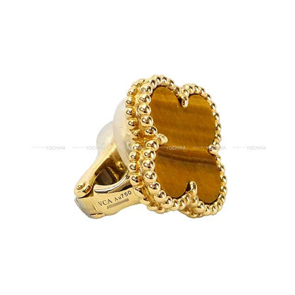Van Cleef & Arpels earrings Vintage Alhambra 18K Yellow Gold/Tiger eye VCARD40500
